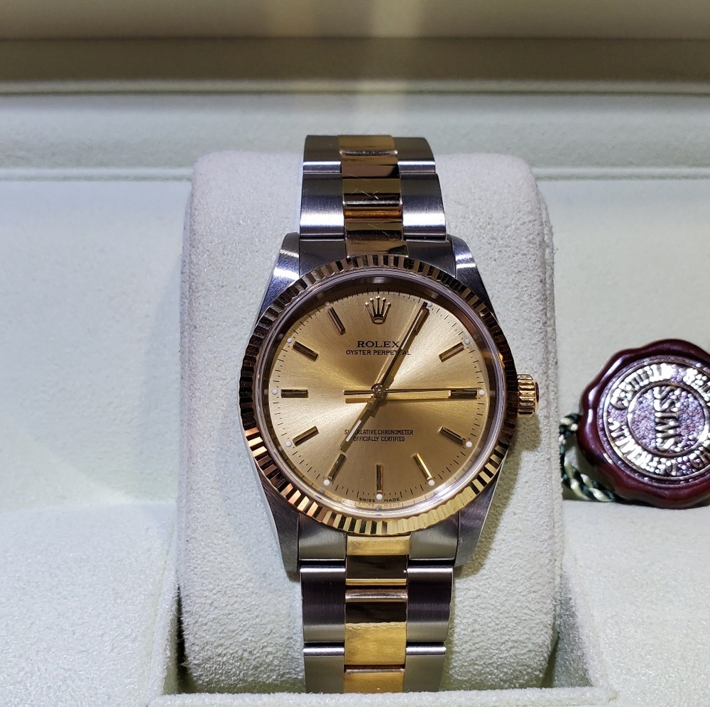 Rolex 18K Yellow Gold Oyster Perpetual Two Tone - Picture 1 of 3
